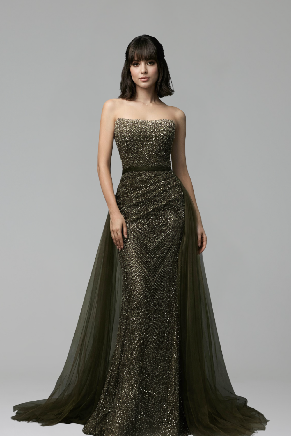 Mermaid Dress With Detachable Overskirt - LAROSABRIDE