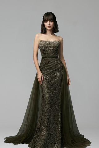 Mermaid Dress With Detachable Overskirt - LAROSABRIDE