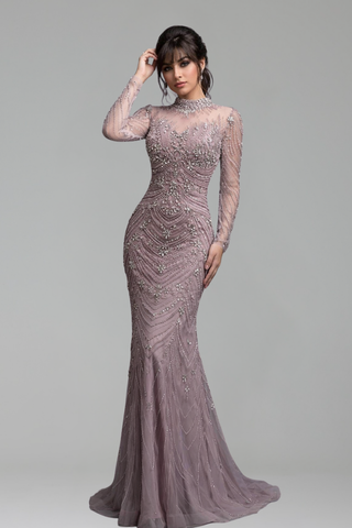 Beaded Mermaid Dress Long Sleeve