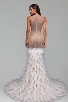 Crystal Feather Siren Gown - LAROSABRIDE