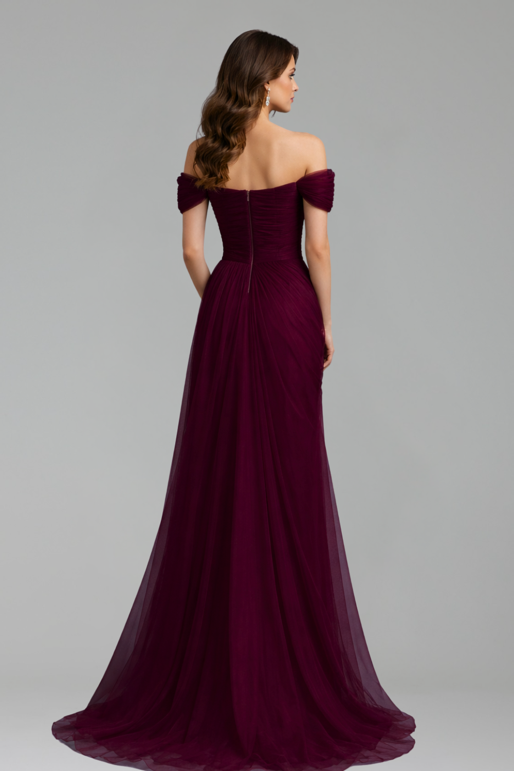 Beaded Off-Shoulder Gown-Larosabride