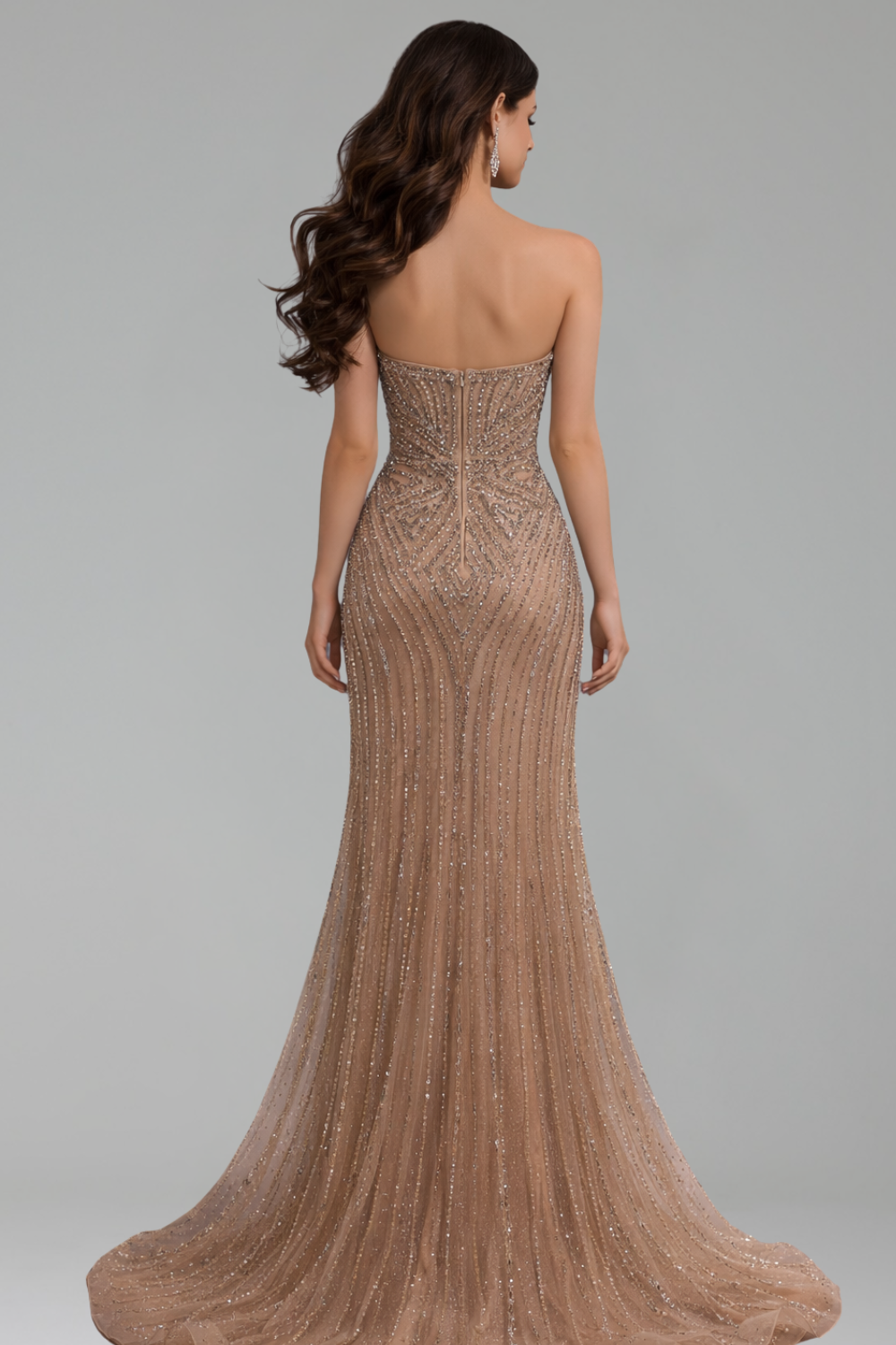 Strapless Beaded Mermaid Dress - LAROSABRIDE