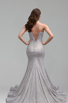 Strapless Embellished Mermaid Evening Gown - LAROSABRIDE