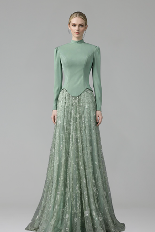 Beaded Skirt Modest Dress