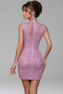 Beaded Sculpted Mini Dress - LAROSABRIDE