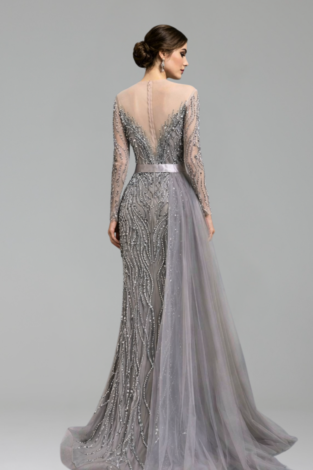 Lace Beaded Mermaid Gown - LAROSABRIDE