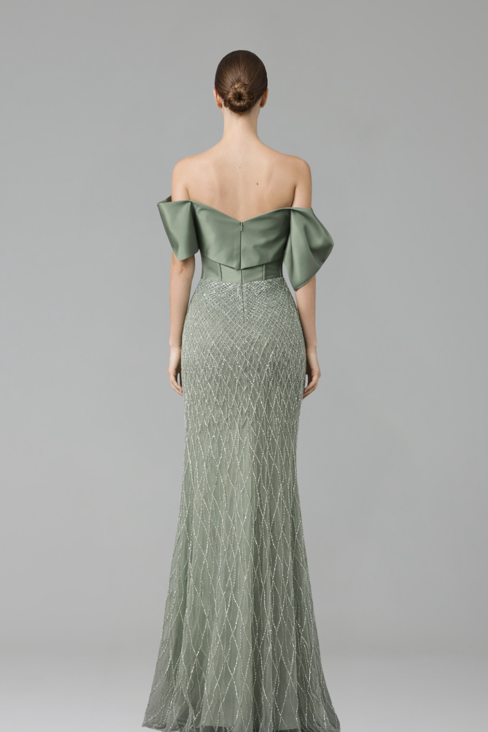 Off-Shoulder Mermaid Dress-Larosabride