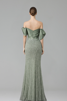 Off-Shoulder Mermaid Dress-Larosabride