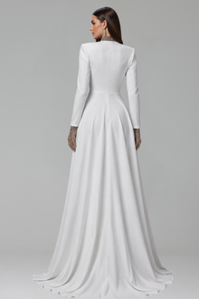 Crystal Illusion Satin Gown - LAROSABRIDE
