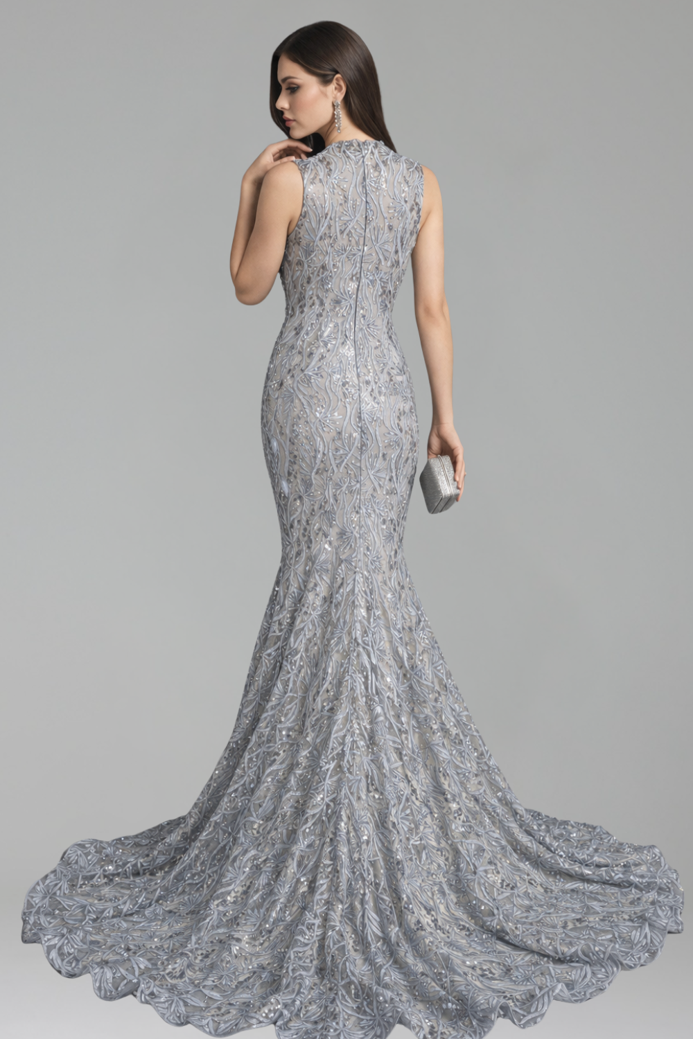 Beaded Cape Mermaid Gown - LAROSABRIDE