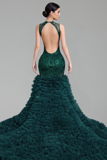 Beaded High Low Mermaid Gown - LAROSABRIDE