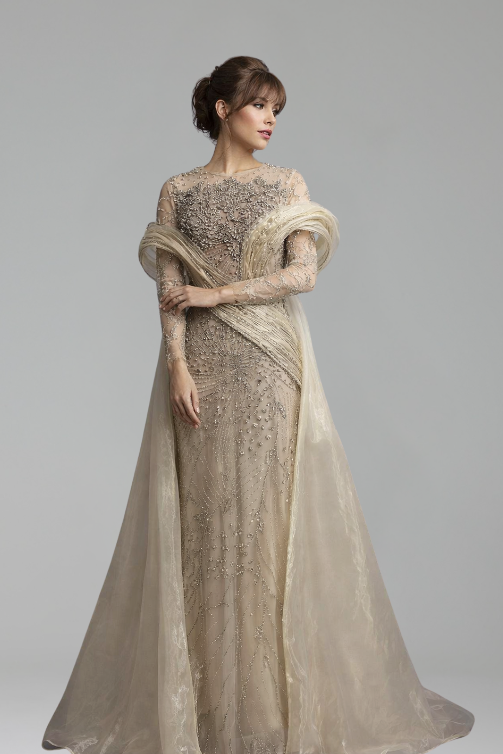 Mermaid Dress Elegant With Overskirt - LAROSABRIDE