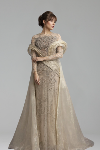 Mermaid Dress Elegant With Overskirt - LAROSABRIDE