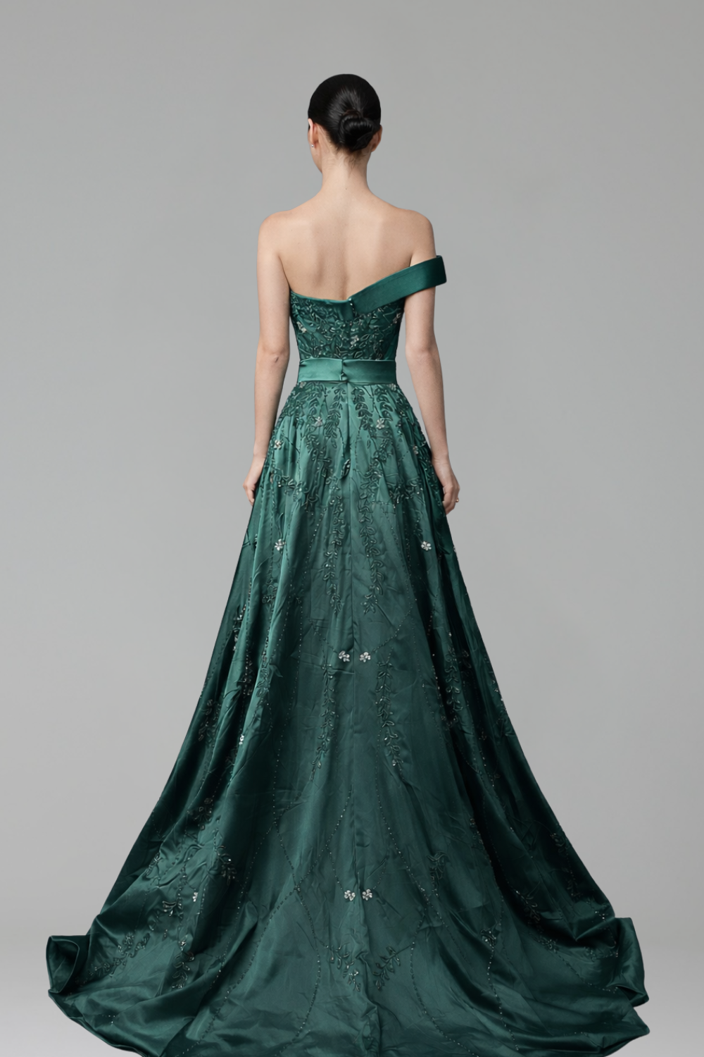 Asymmetric Embroidered Ball Gown-Larosabride