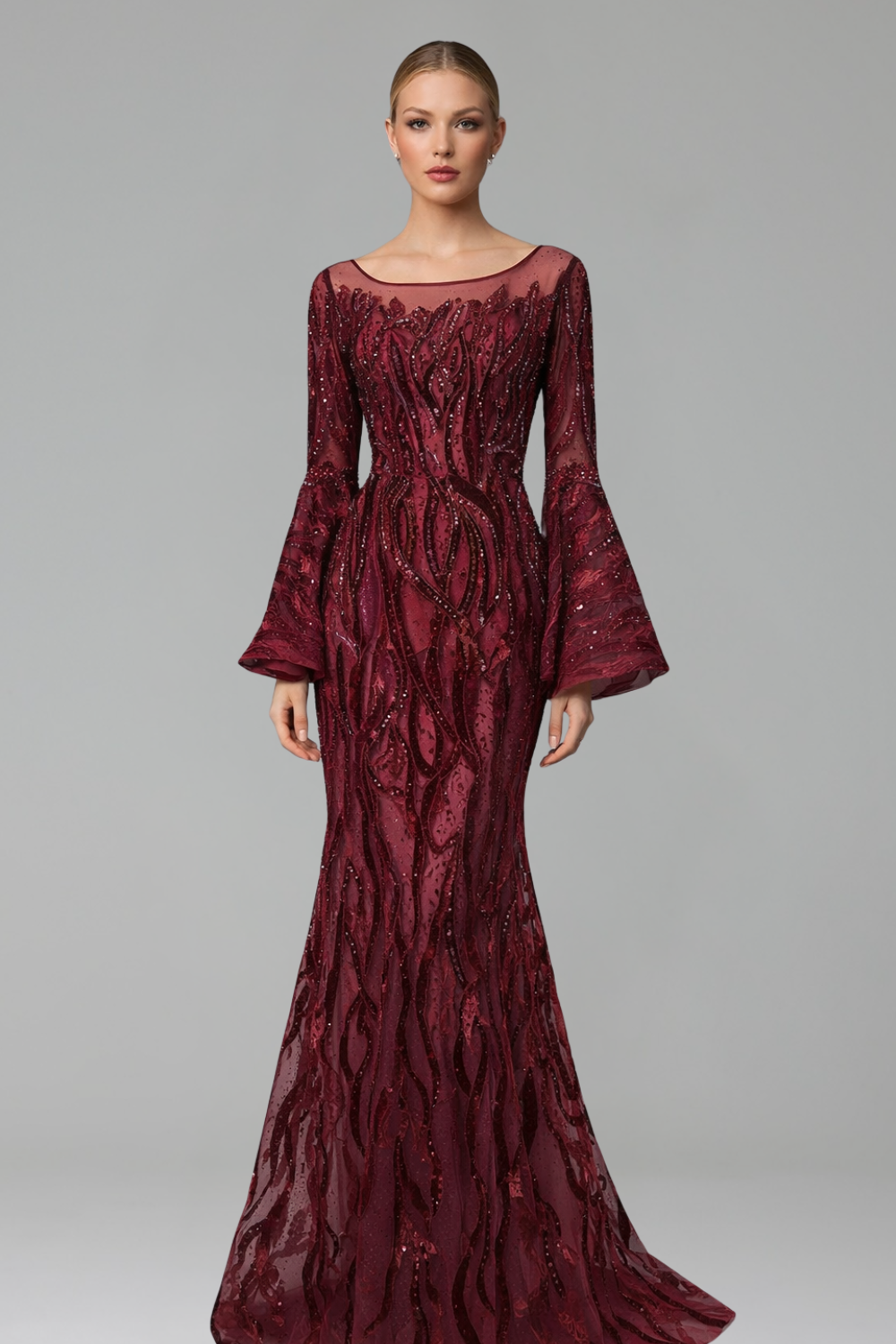 Mermaid Flare Sleeve Gown - LAROSABRIDE