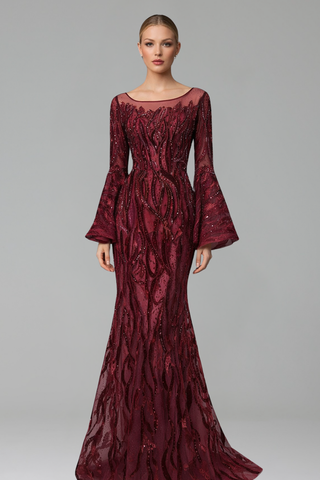 Mermaid Flare Sleeve Gown - LAROSABRIDE