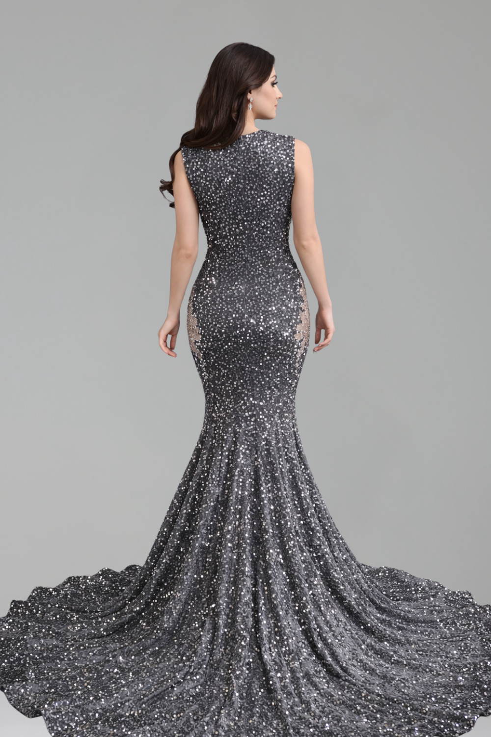 Beaded Illusion Mermaid Gown - LAROSABRIDE