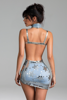 Cross-Strap Mirror Mini Dress - LAROSABRIDE
