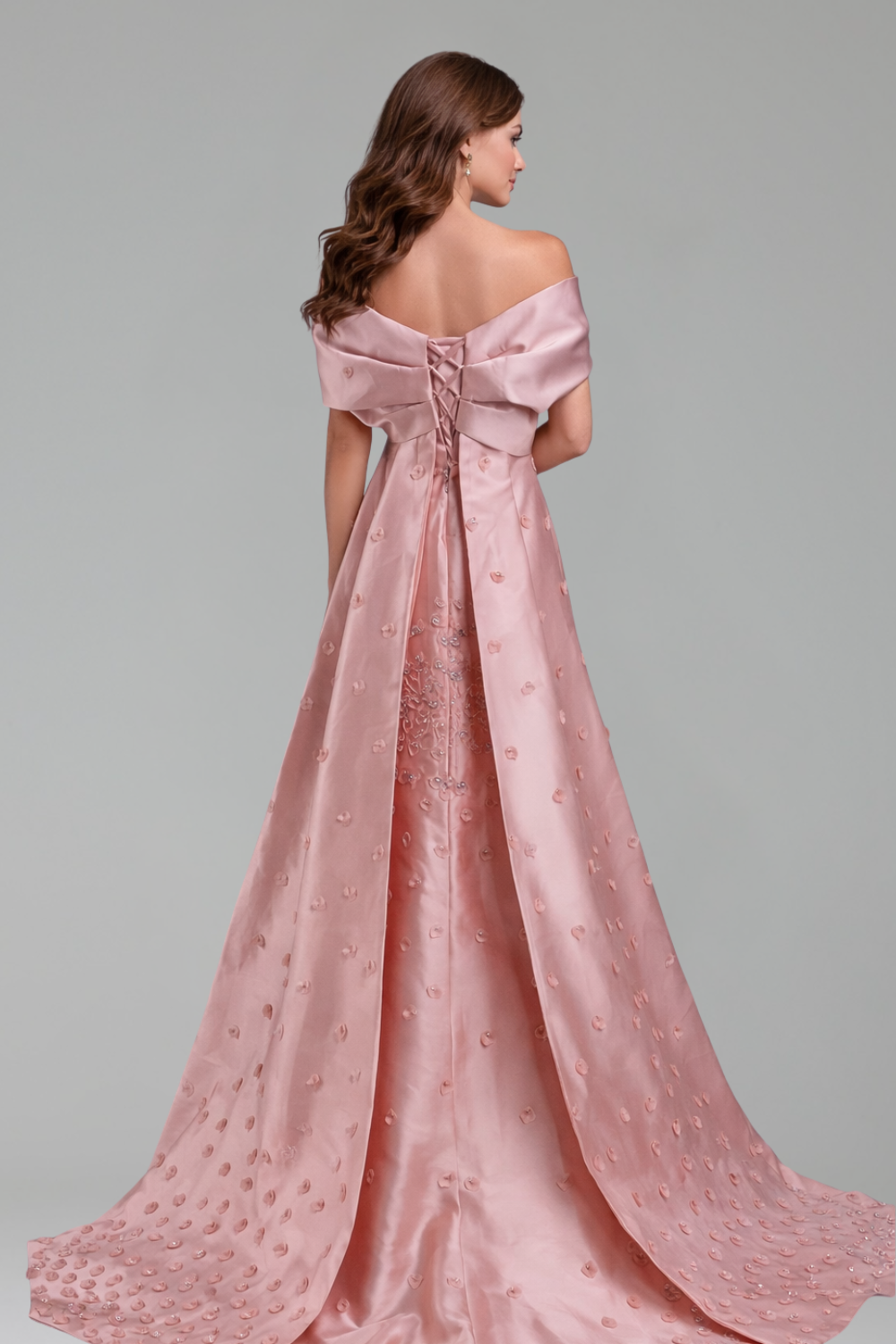 Appliques Mermaid Satin Evening Dress - LAROSABRIDE