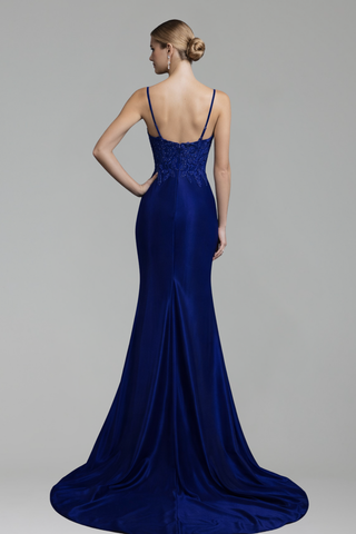 Lace Appliqué Split Dress