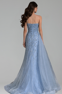 Beaded Mermaid Overskirt Dress - LAROSABRIDE