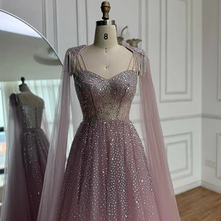 Beaded Tulle A-Line Gown