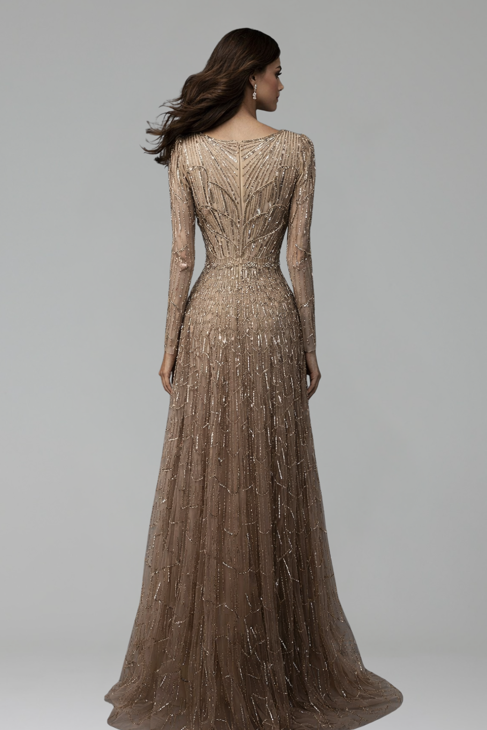 Beaded A-Line Evening Gown - LAROSABRIDE
