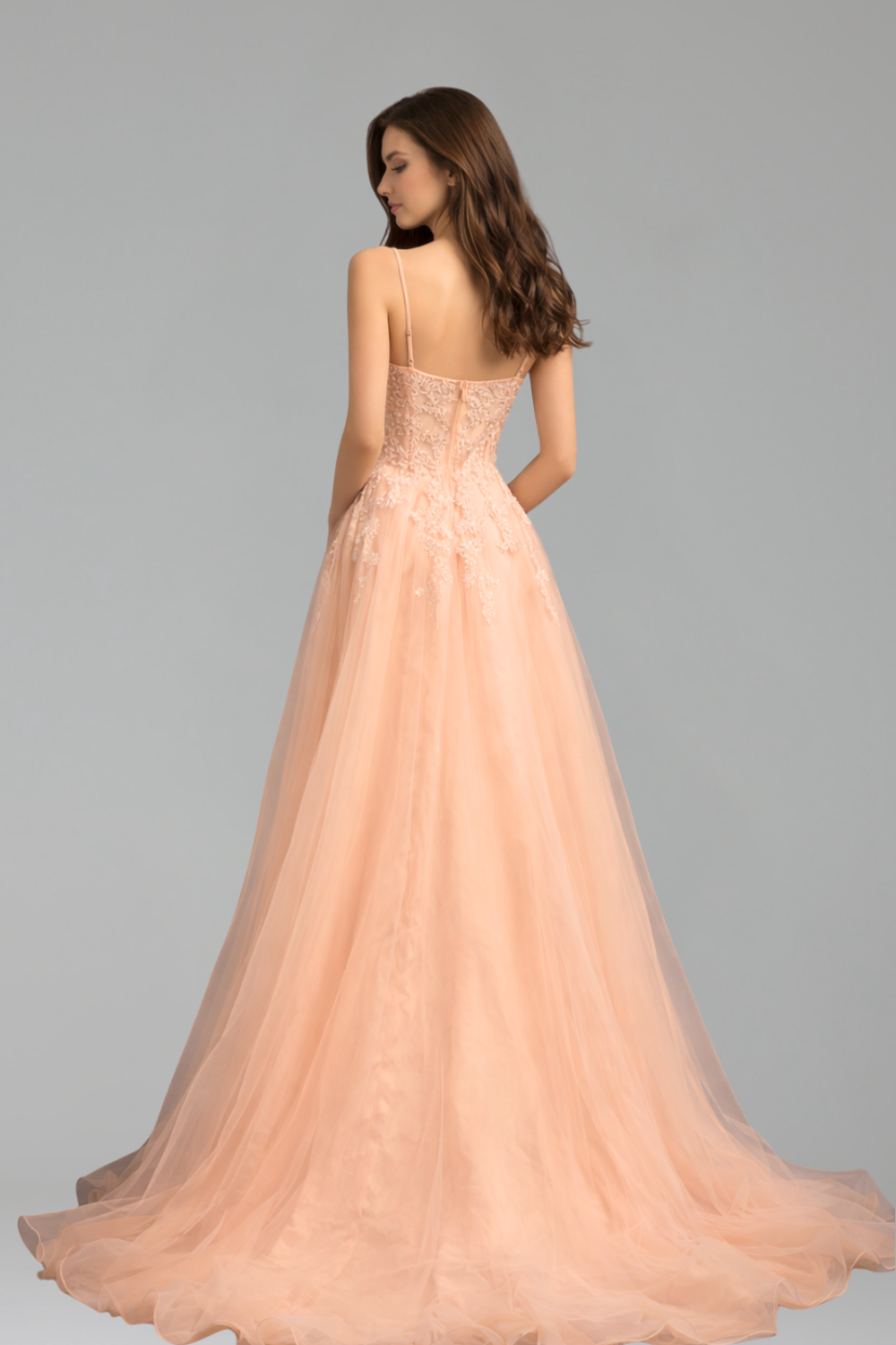 Straps Beaded A Line Prom Dresses - LAROSABRIDE