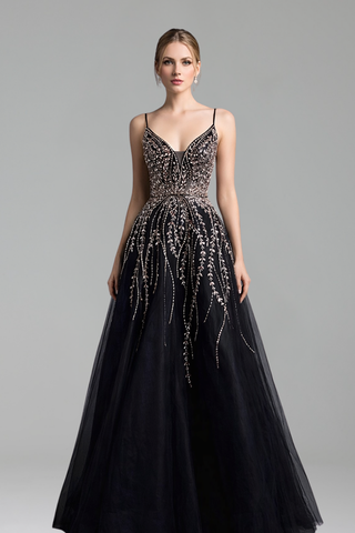 Spaghetti Strap A-Line Gown