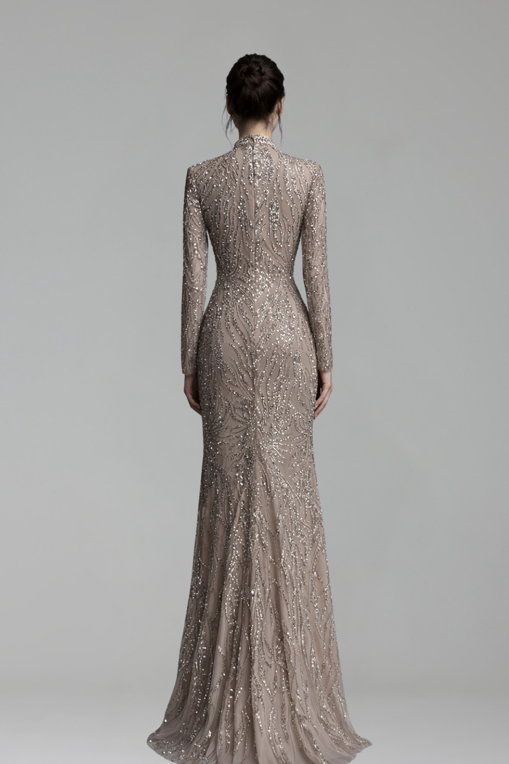 Luxury Silver Nude Beaded Arabic - LAROSABRIDE