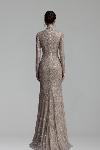 Luxury Silver Nude Beaded Arabic - LAROSABRIDE