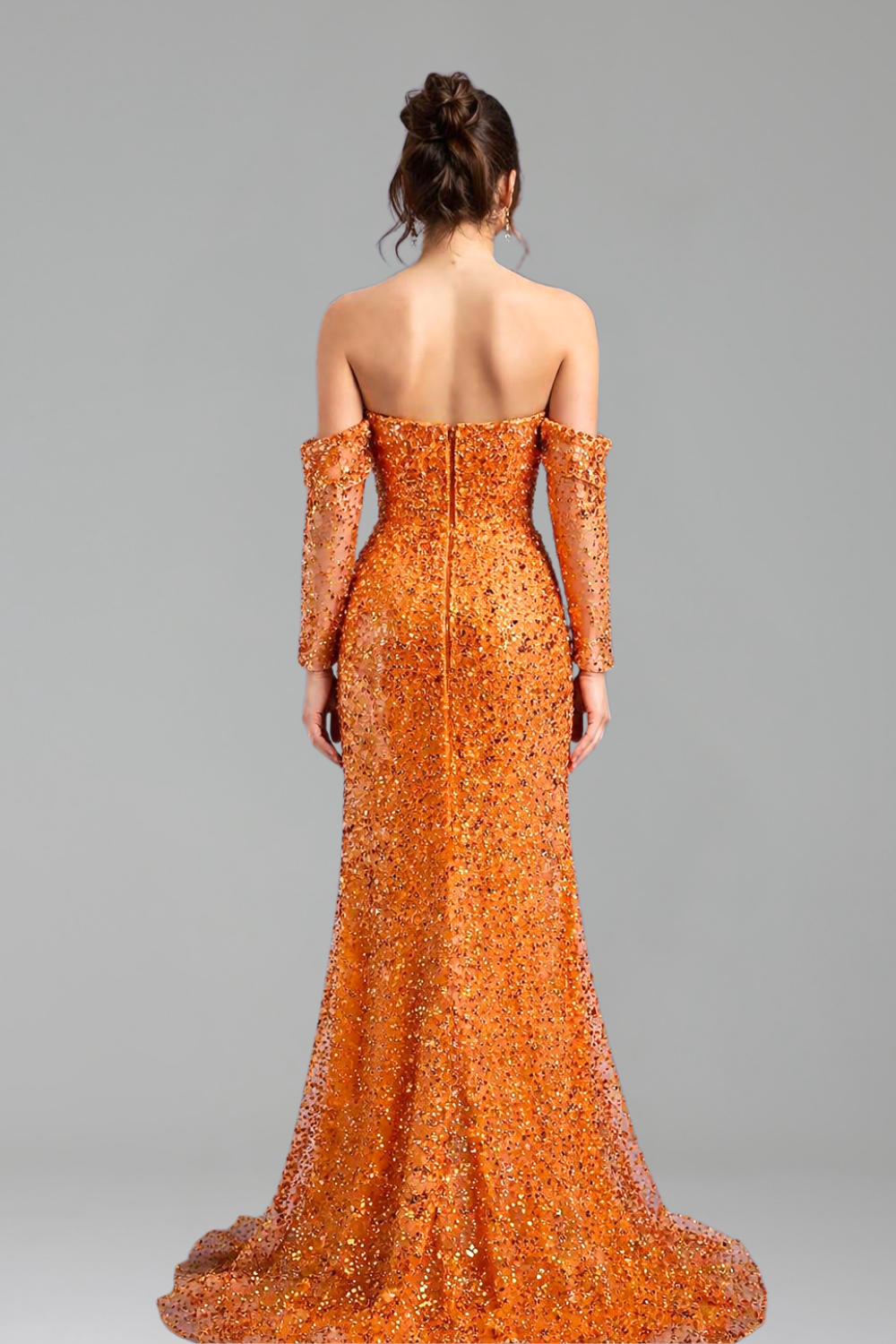 Strapless Crystal Beaded Mermaid Dress - LAROSABRIDE