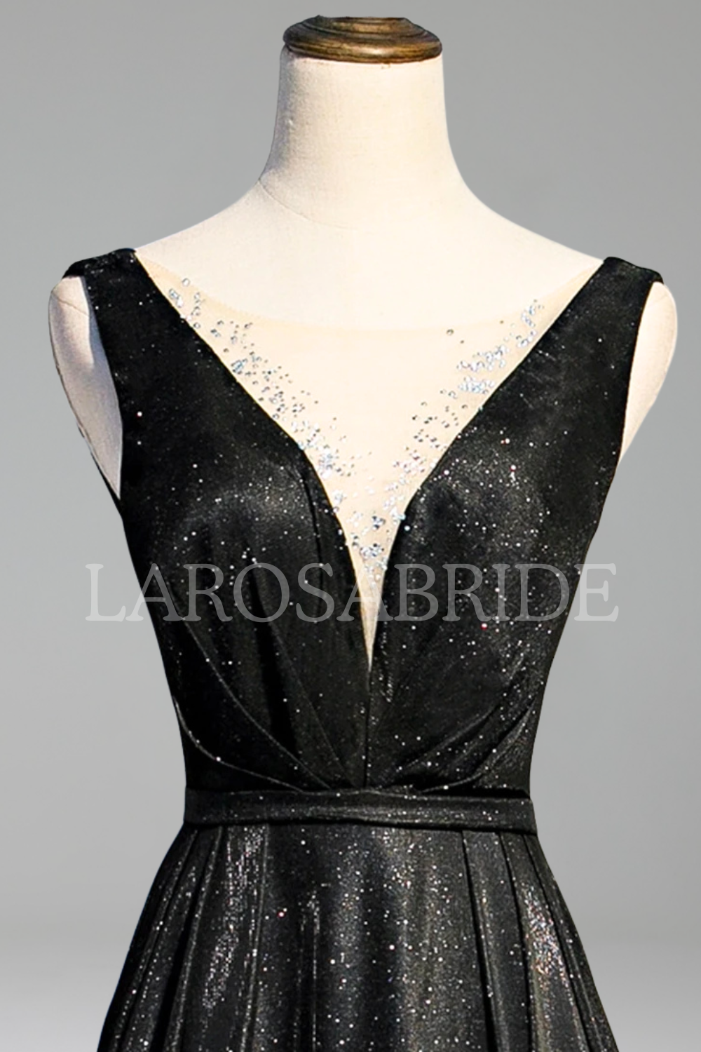 Satin O-Neck A-Line Gown-Larosabride