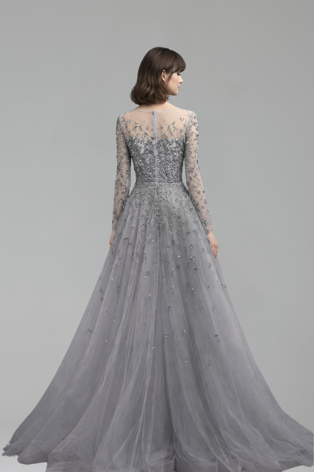 Elegant Cape Evening Dress - LAROSABRIDE