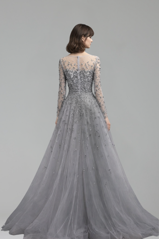Elegant Cape Evening Dress - LAROSABRIDE