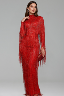 Full-Length Fringe Gown - LAROSABRIDE
