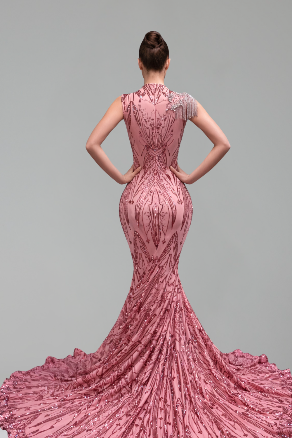 Beaded Sequin Mermaid Evening Gown - LAROSABRIDE