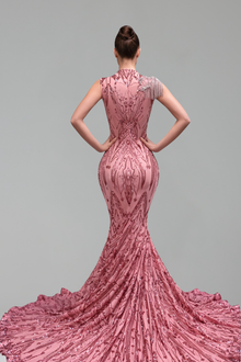 Beaded Sequin Mermaid Evening Gown - LAROSABRIDE