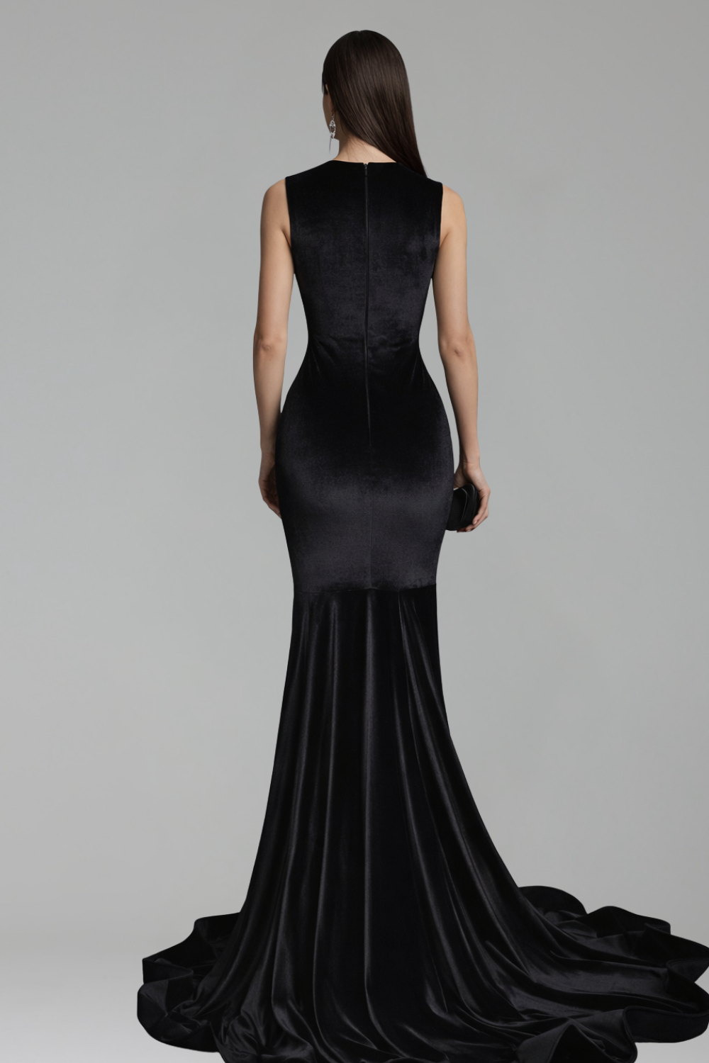 Beaded Illusion Draped Mermaid Gown - LAROSABRIDE