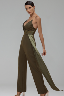 Draped Olive Jumpsuit-Larosabride