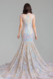 Illusion Neck Embroidered Mermaid Gown - LAROSABRIDE