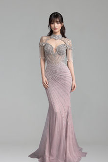 Mermaid Evening Dress Beaded Tassel - LAROSABRIDE