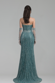 Strapless Beaded Mermaid Dress - LAROSABRIDE