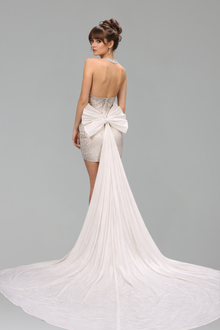 Beaded Halter Mermaid Dress - LAROSABRIDE