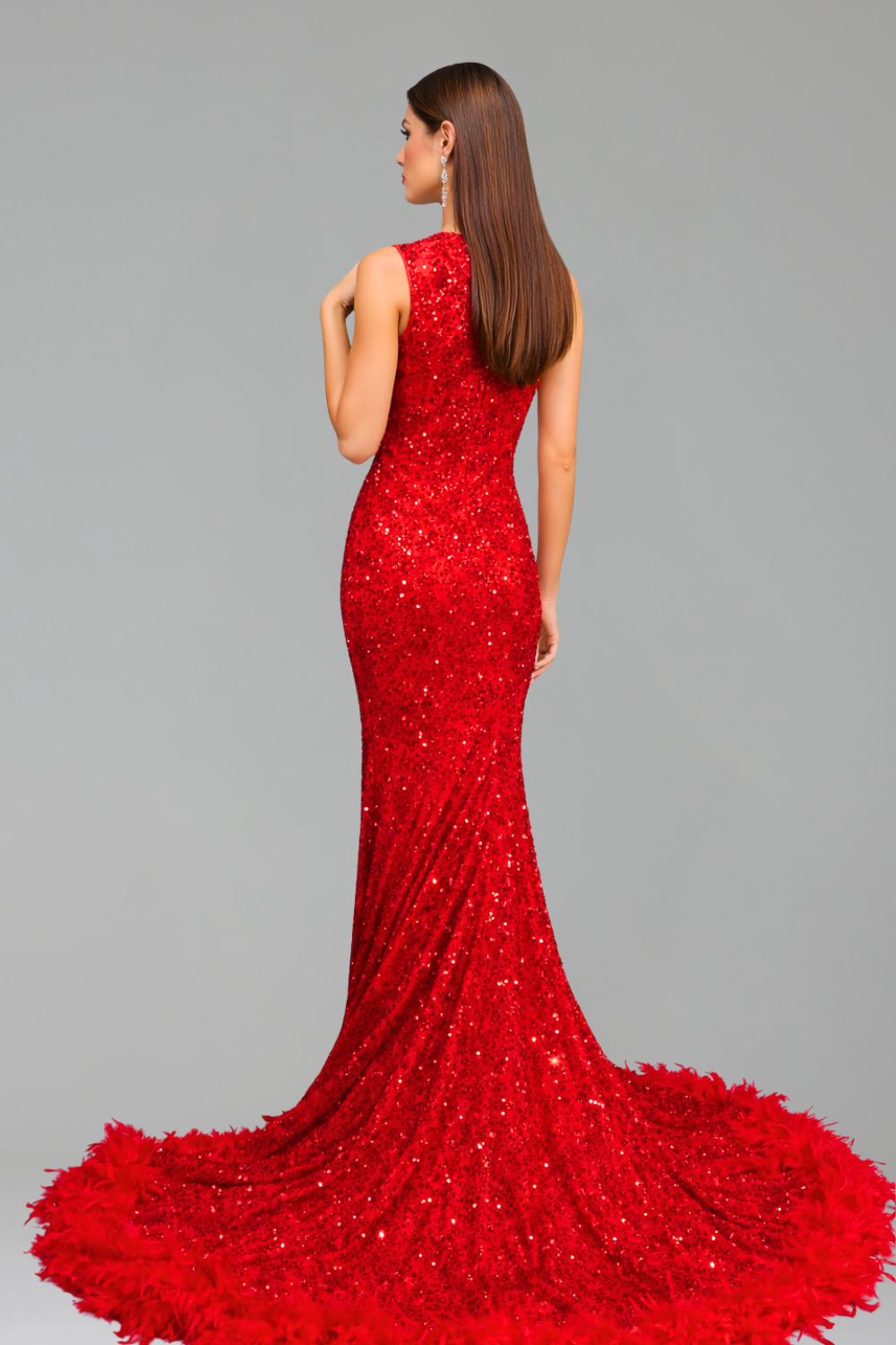 Beaded Sequin Mermaid Evening Gown - LAROSABRIDE