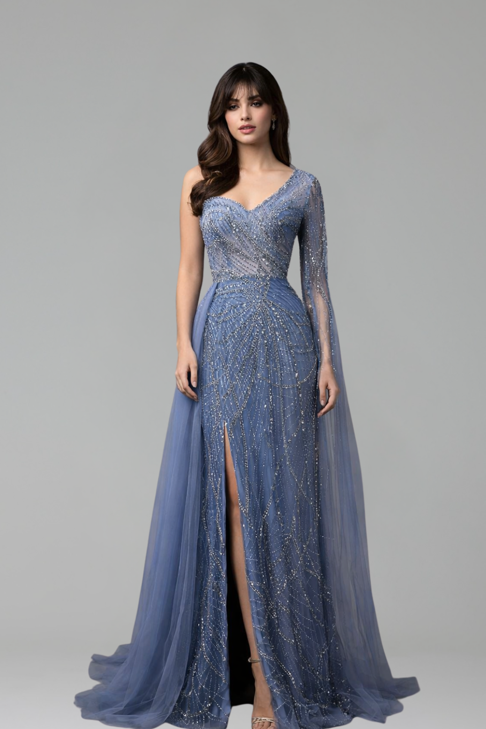 Beaded Skirt Mermaid Dress - LAROSABRIDE