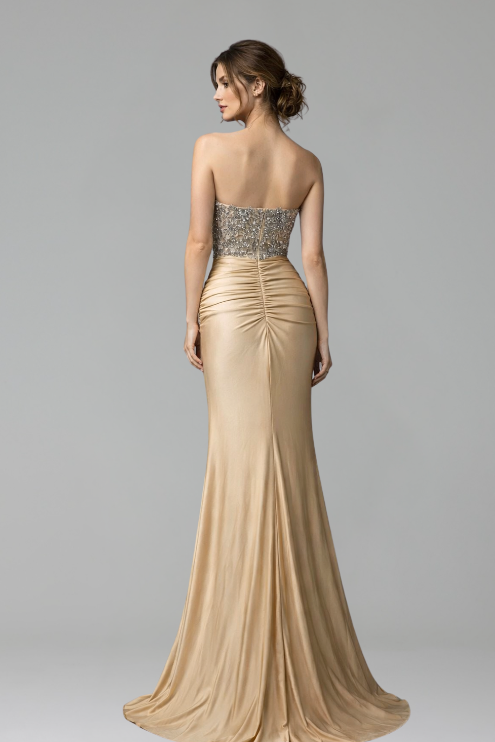 Gold Mermaid Beaded Gown - LAROSABRIDE