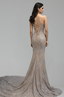 Beaded Lace Evening Gown - LAROSABRIDE