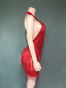 Sheer Illusion Beaded Mini Dress-Larosabride