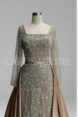 Caramel Mermaid With Overskirt Beaded